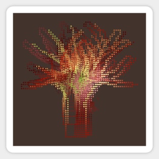 Autumn Tree Square Leaf Abstract Sticker